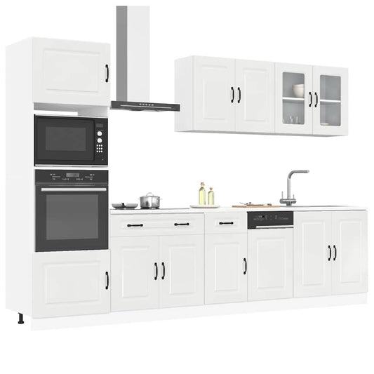 Set Mobili da Cucina 7 pz Kalmar Bianchi Lucido in Truciolato - homemem39