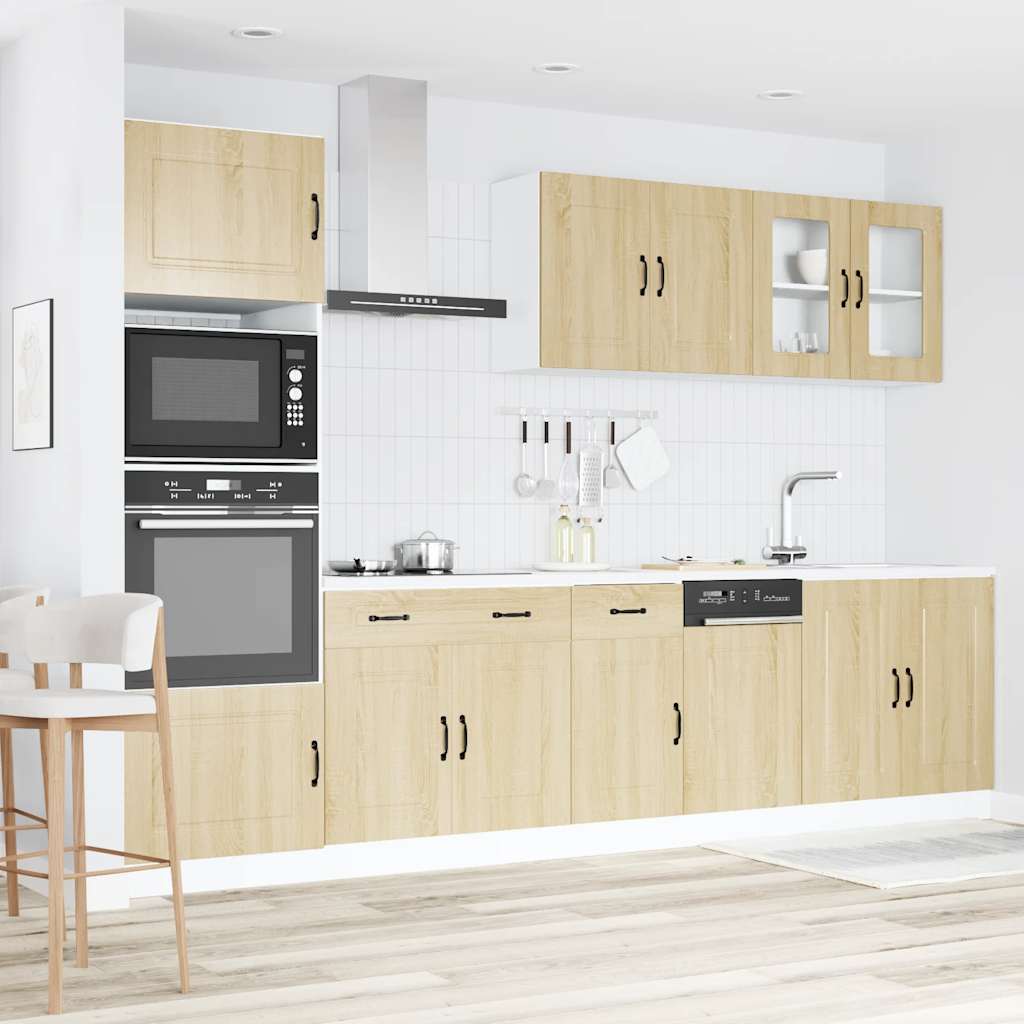 Set Mobili da Cucina 7 pz Kalmar Rovere Sonoma in Truciolato - homemem39
