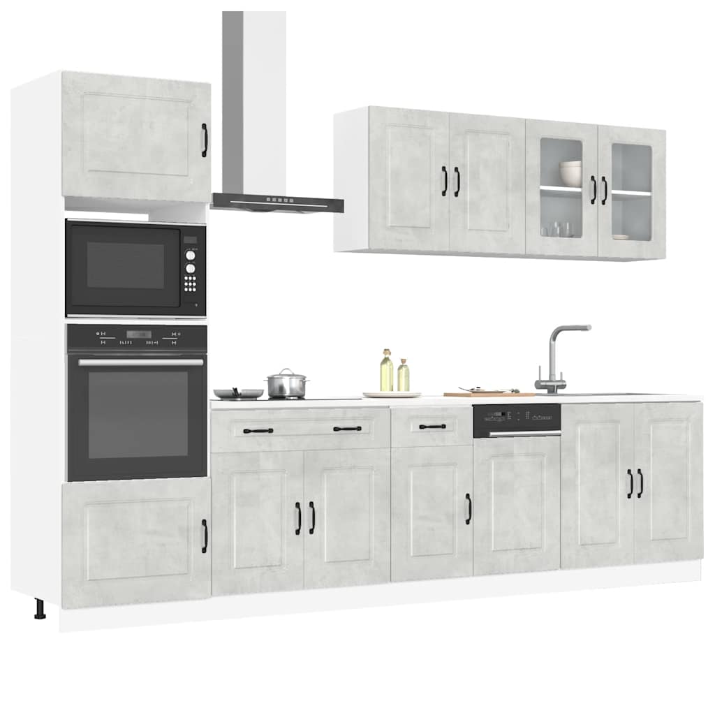 Set Mobili da Cucina 7 pz Kalmar Grigio Cemento in Truciolato - homemem39