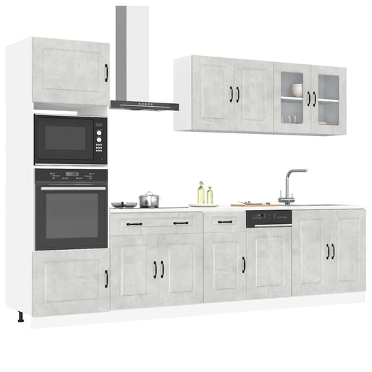 Set Mobili da Cucina 7 pz Kalmar Grigio Cemento in Truciolato - homemem39