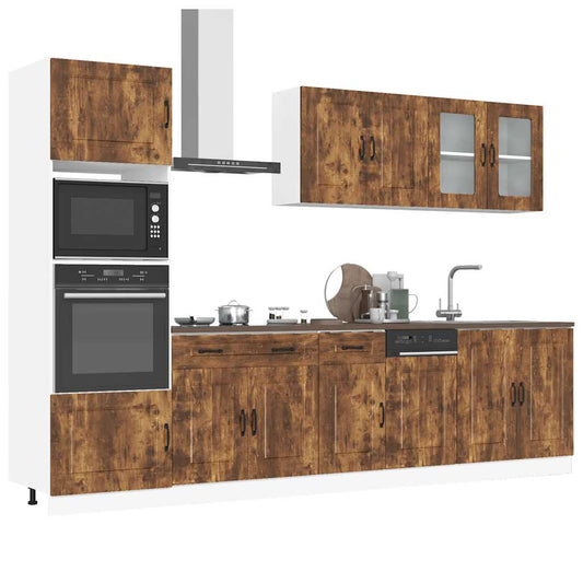 Set Mobili da Cucina 7 pz Kalmar Rovere Fumo Legno Multistrato - homemem39