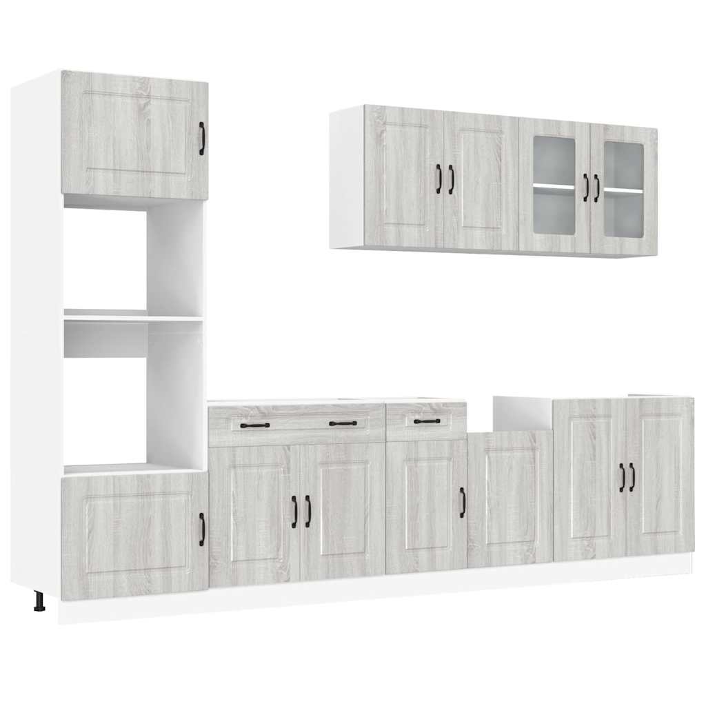 Set Mobili da Cucina 7 pz Kalmar Grigio Sonoma in Truciolato - homemem39