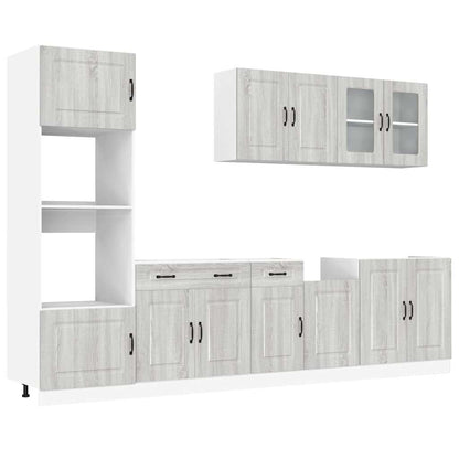Set Mobili da Cucina 7 pz Kalmar Grigio Sonoma in Truciolato - homemem39