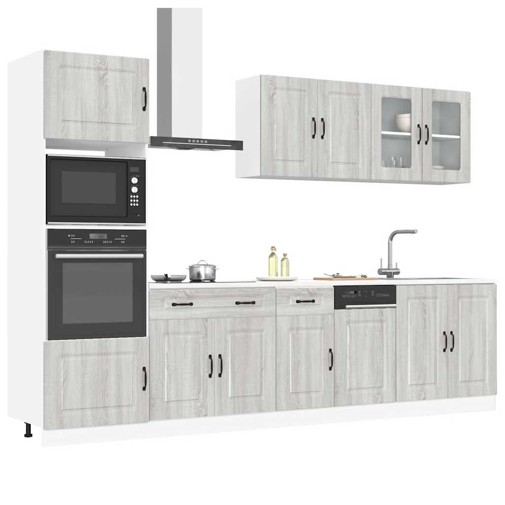 Set Mobili da Cucina 7 pz Kalmar Grigio Sonoma in Truciolato - homemem39