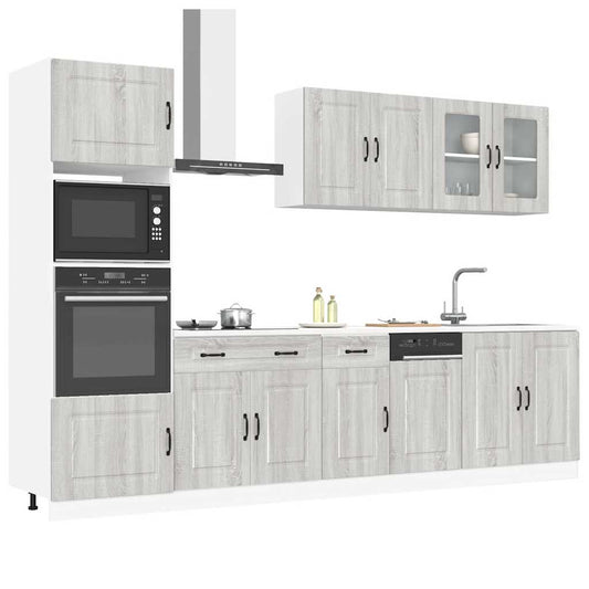 Set Mobili da Cucina 7 pz Kalmar Grigio Sonoma in Truciolato - homemem39