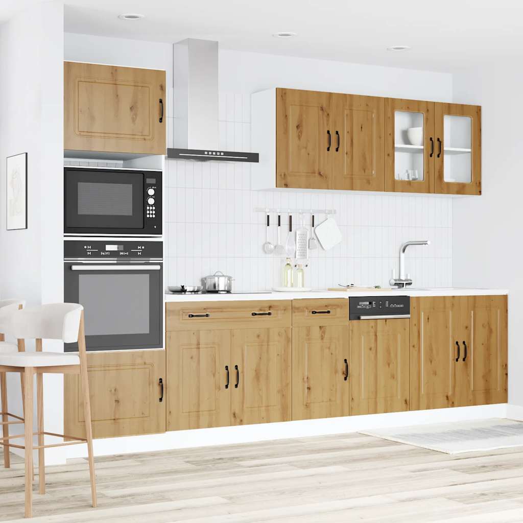 Set Mobili da Cucina 7 pz Kalmar Rovere Artigianale Truciolato - homemem39