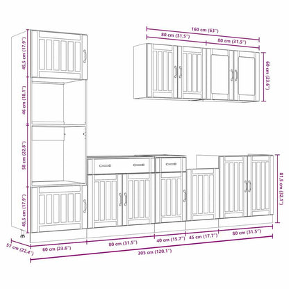 Set Mobili da Cucina 7 pz Kalmar Bianco Legno Multistrato - homemem39