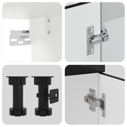 Set Mobili da Cucina 7 pz Kalmar Neri Legno Multistrato | homemem39
