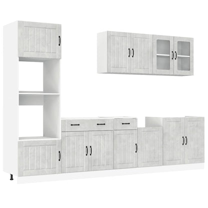 Set Mobili da Cucina 7 pz Kalmar Grigio Cemento in Truciolato - homemem39