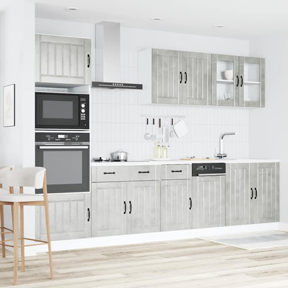 Set Mobili da Cucina 7 pz Kalmar Grigio Cemento in Truciolato - homemem39
