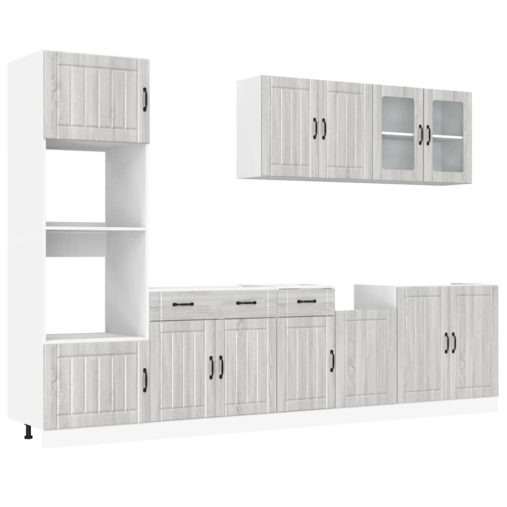 Set Mobili da Cucina 7 pz Kalmar Grigio Sonoma in Truciolato - homemem39