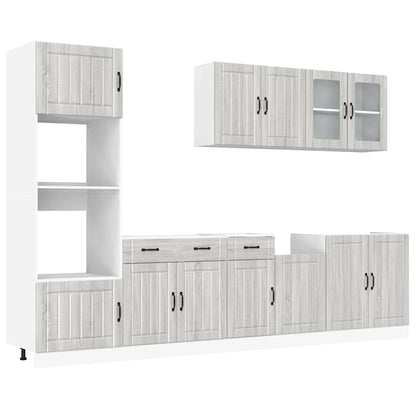 Set Mobili da Cucina 7 pz Kalmar Grigio Sonoma in Truciolato - homemem39