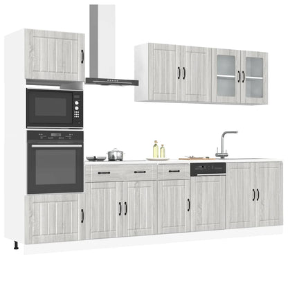 Set Mobili da Cucina 7 pz Kalmar Grigio Sonoma in Truciolato - homemem39