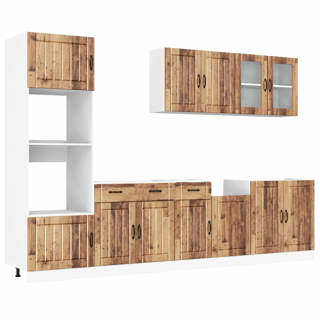 Set Mobili da Cucina 7 pz Kalmar Legno Vecchio in Truciolato - homemem39
