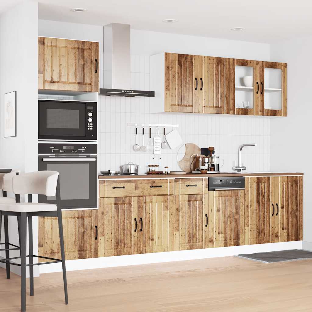 Set Mobili da Cucina 7 pz Kalmar Legno Vecchio in Truciolato - homemem39