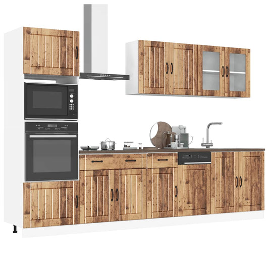 Set Mobili da Cucina 7 pz Kalmar Legno Vecchio in Truciolato