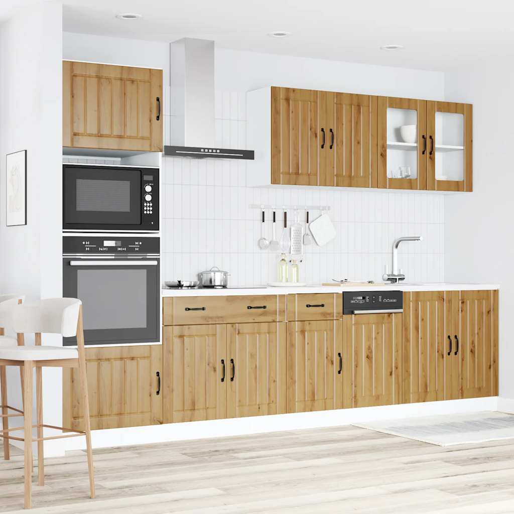 Set Mobili da Cucina 7 pz Kalmar Rovere Artigianale Truciolato - homemem39