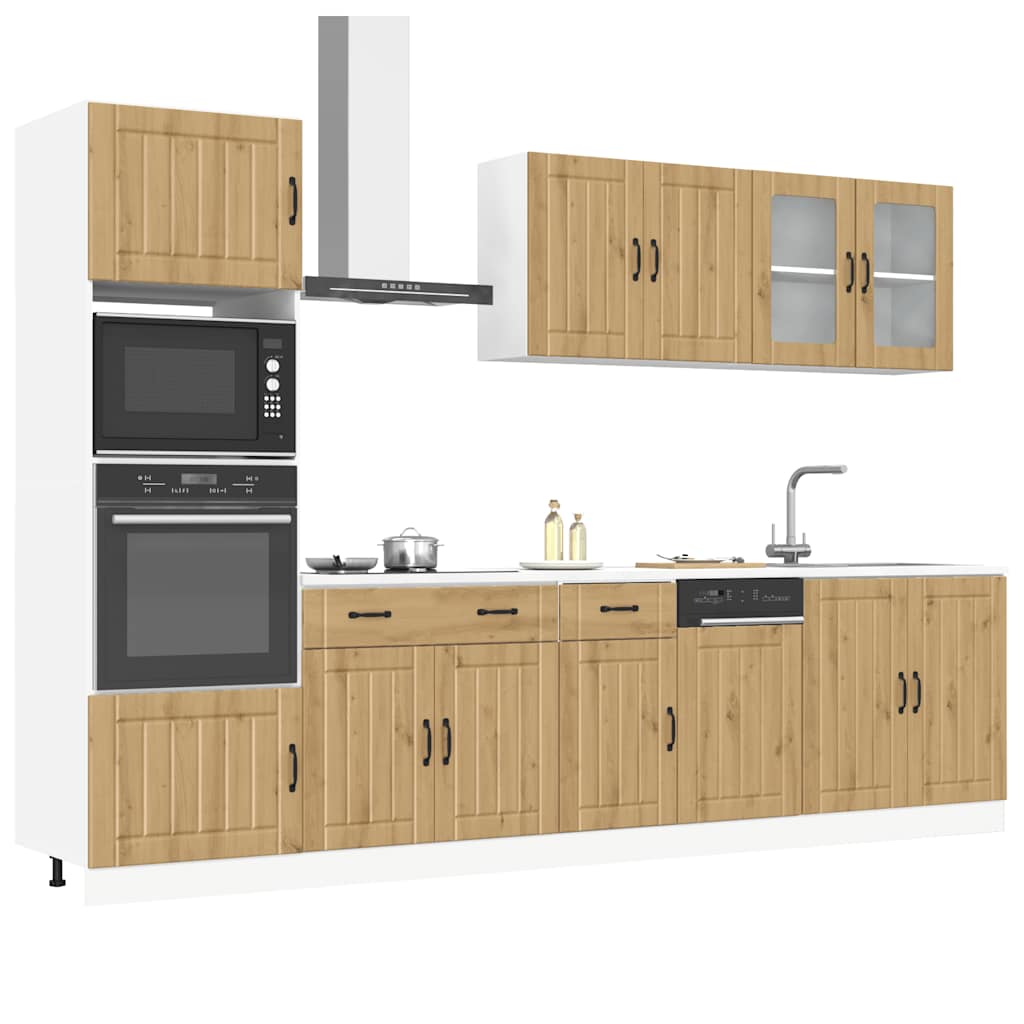 Set Mobili da Cucina 7 pz Kalmar Rovere Artigianale Truciolato | homemem39