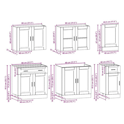 Set Mobili da Cucina 7 pz Kalmar Bianco Legno Multistrato - homemem39