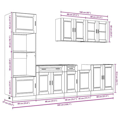 Set Mobili da Cucina 7 pz Kalmar Bianco Legno Multistrato - homemem39