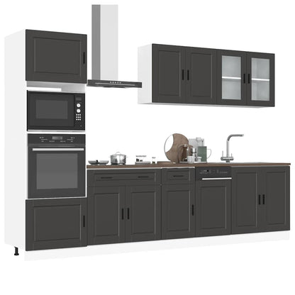Set Mobili da Cucina 7 pz Kalmar Neri Legno Multistrato - homemem39
