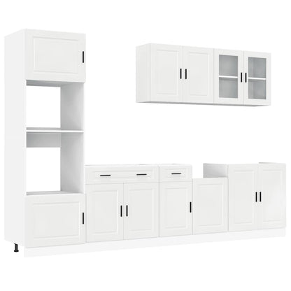Set Mobili da Cucina 7 pz Kalmar Bianchi Lucido in Truciolato - homemem39
