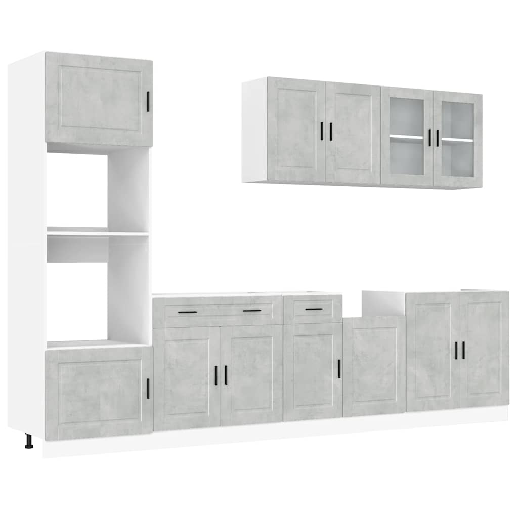 Set Mobili da Cucina 7 pz Kalmar Grigio Cemento in Truciolato - homemem39