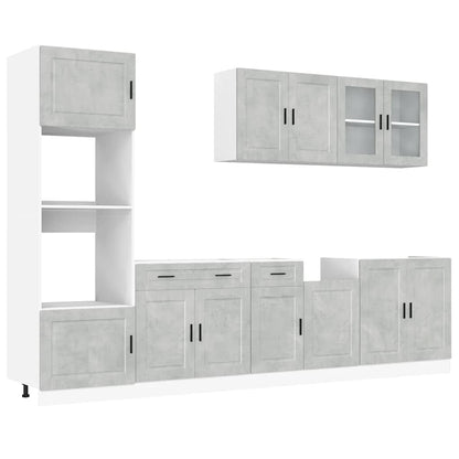 Set Mobili da Cucina 7 pz Kalmar Grigio Cemento in Truciolato - homemem39