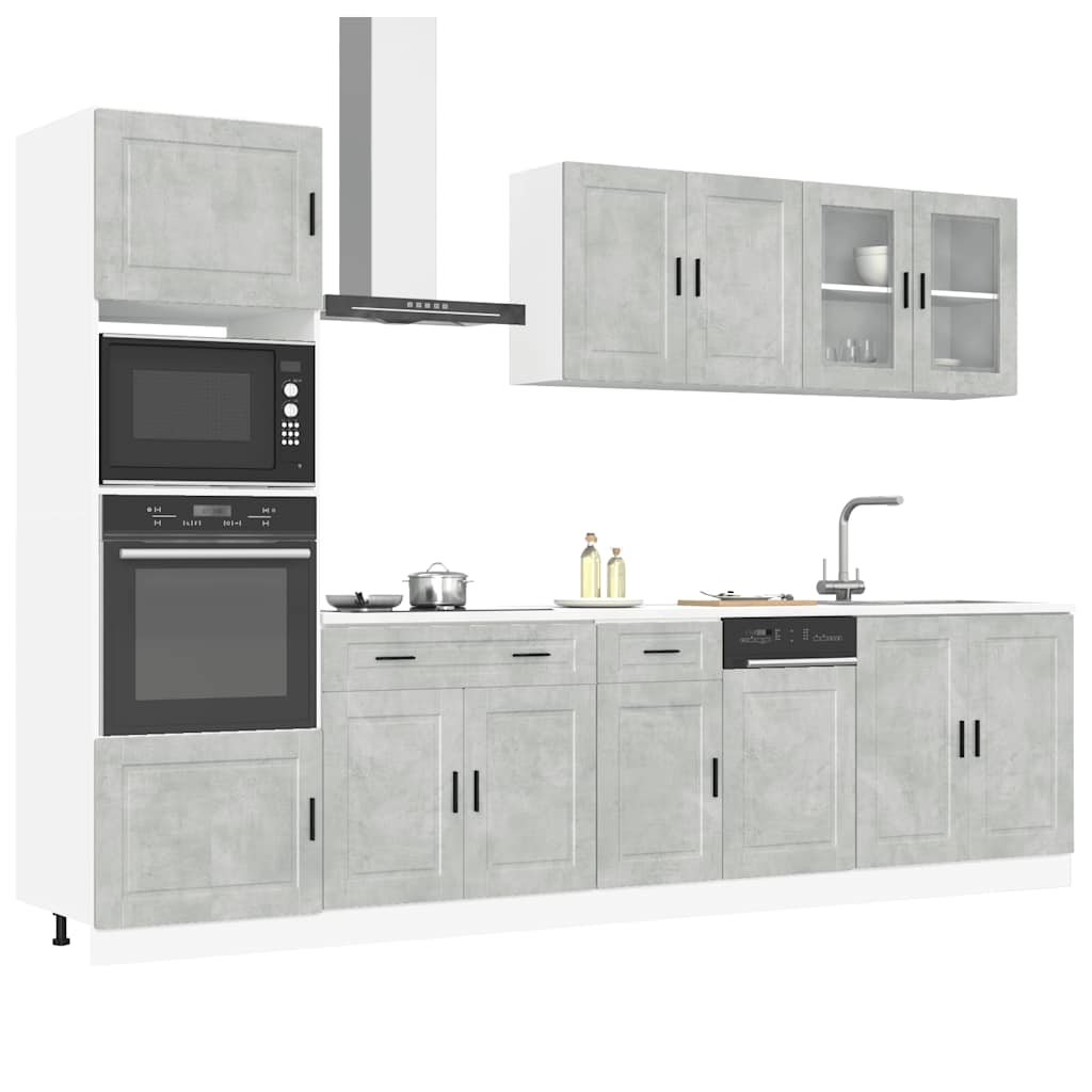 Set Mobili da Cucina 7 pz Kalmar Grigio Cemento in Truciolato - homemem39