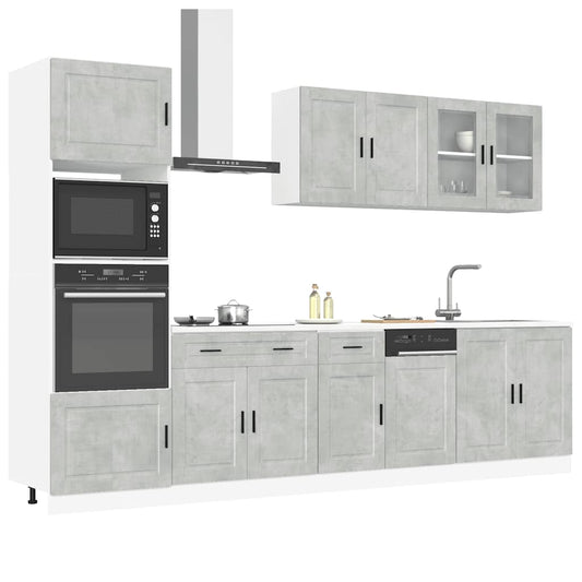 Set Mobili da Cucina 7 pz Kalmar Grigio Cemento in Truciolato - homemem39