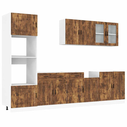 Set Mobili da Cucina 7 pz Kalmar Rovere Fumo Legno Multistrato - homemem39