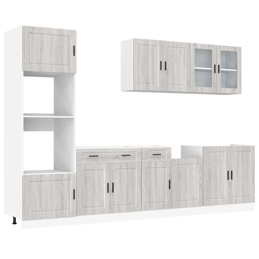 Set Mobili da Cucina 7 pz Kalmar Grigio Sonoma in Truciolato | homemem39