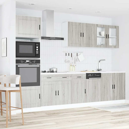 Set Mobili da Cucina 7 pz Kalmar Grigio Sonoma in Truciolato - homemem39