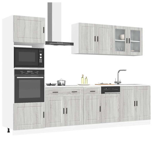 Set Mobili da Cucina 7 pz Kalmar Grigio Sonoma in Truciolato - homemem39