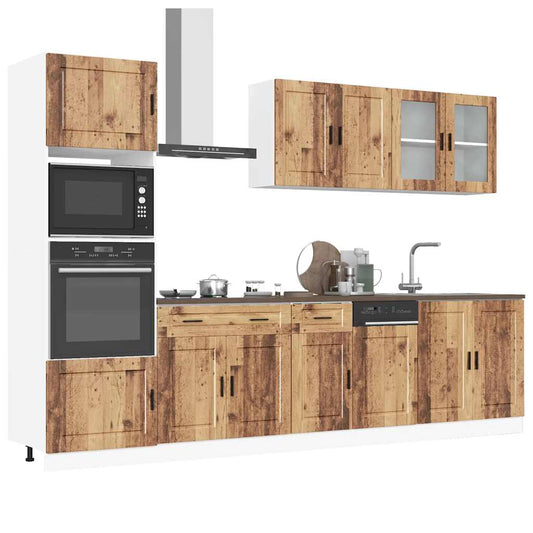 Set Mobili da Cucina 7 pz Kalmar Legno Vecchio in Truciolato - homemem39