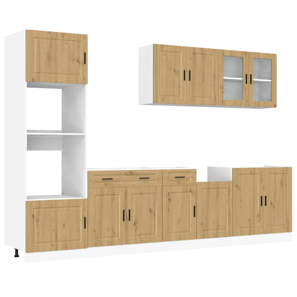 Set Mobili da Cucina 7 pz Kalmar Rovere Artigianale Truciolato - homemem39
