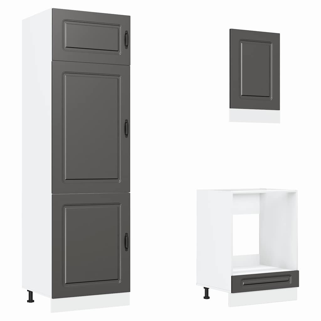 Set Mobili da Cucina 7 pz Kalmar Neri Legno Multistrato - homemem39
