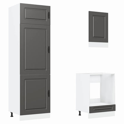 Set Mobili da Cucina 7 pz Kalmar Neri Legno Multistrato - homemem39