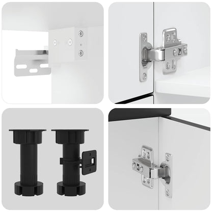Set Mobili da Cucina 7 pz Kalmar Neri Legno Multistrato | homemem39