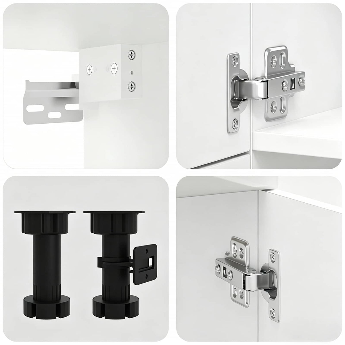 Set Mobili da Cucina 7 pz Kalmar Bianchi Lucido in Truciolato