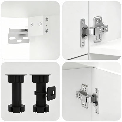 Set Mobili da Cucina 7 pz Kalmar Bianchi Lucido in Truciolato