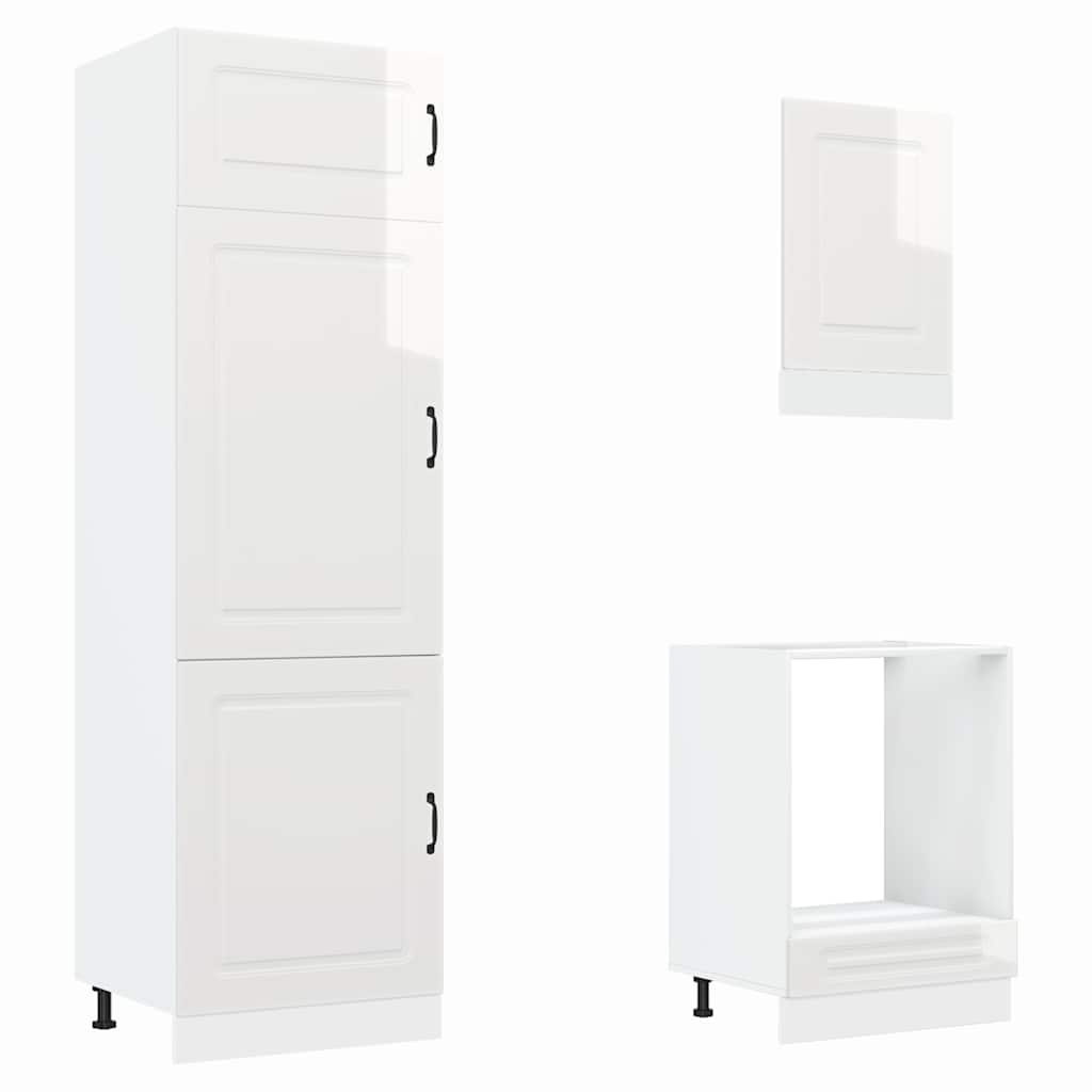 Set Mobili da Cucina 7 pz Kalmar Bianchi Lucido in Truciolato | homemem39