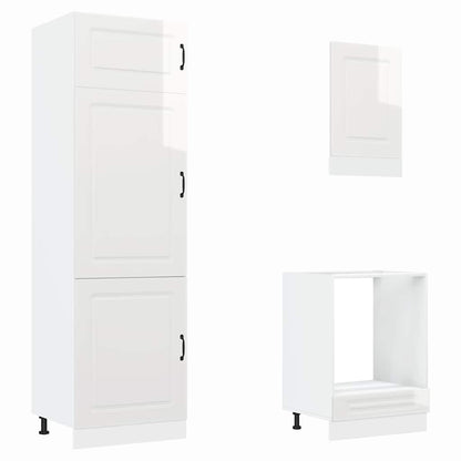 Set Mobili da Cucina 7 pz Kalmar Bianchi Lucido in Truciolato | homemem39
