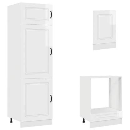 Set Mobili da Cucina 7 pz Kalmar Bianchi Lucido in Truciolato