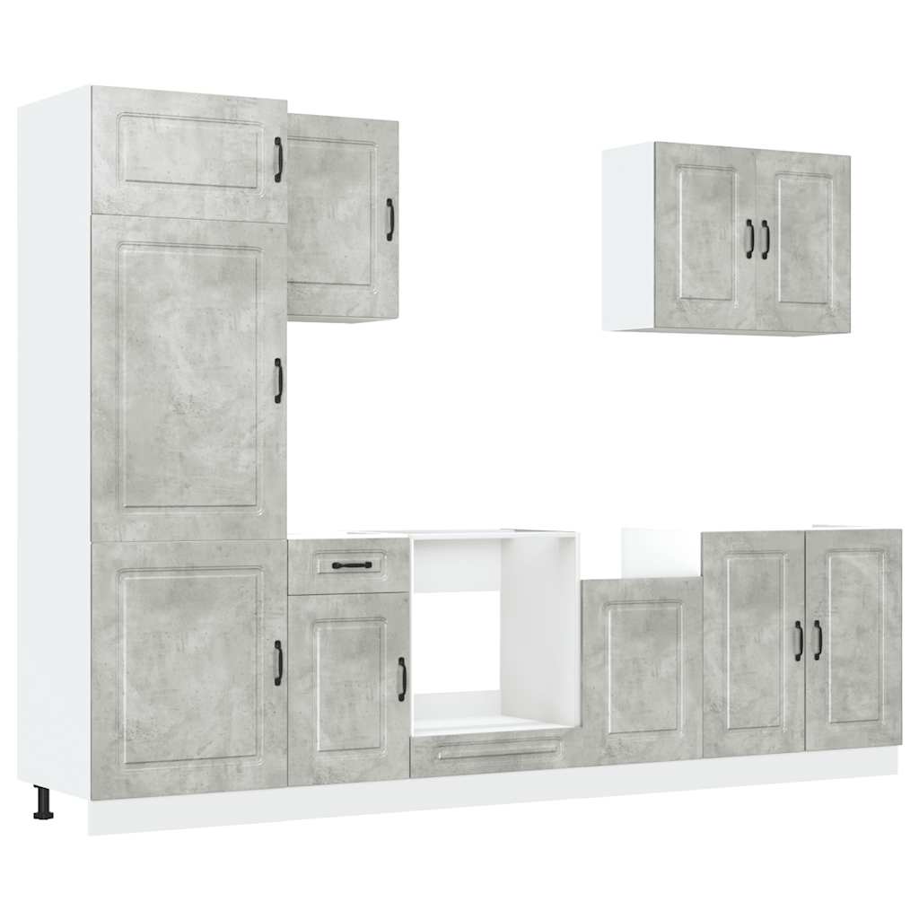 Set Mobili da Cucina 7 pz Kalmar Grigio Cemento in Truciolato - homemem39