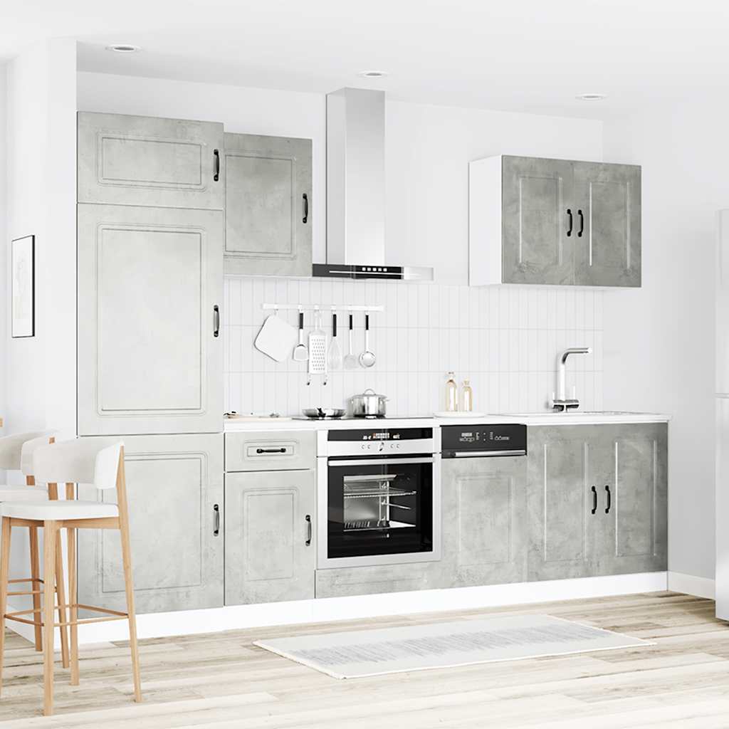 Set Mobili da Cucina 7 pz Kalmar Grigio Cemento in Truciolato - homemem39