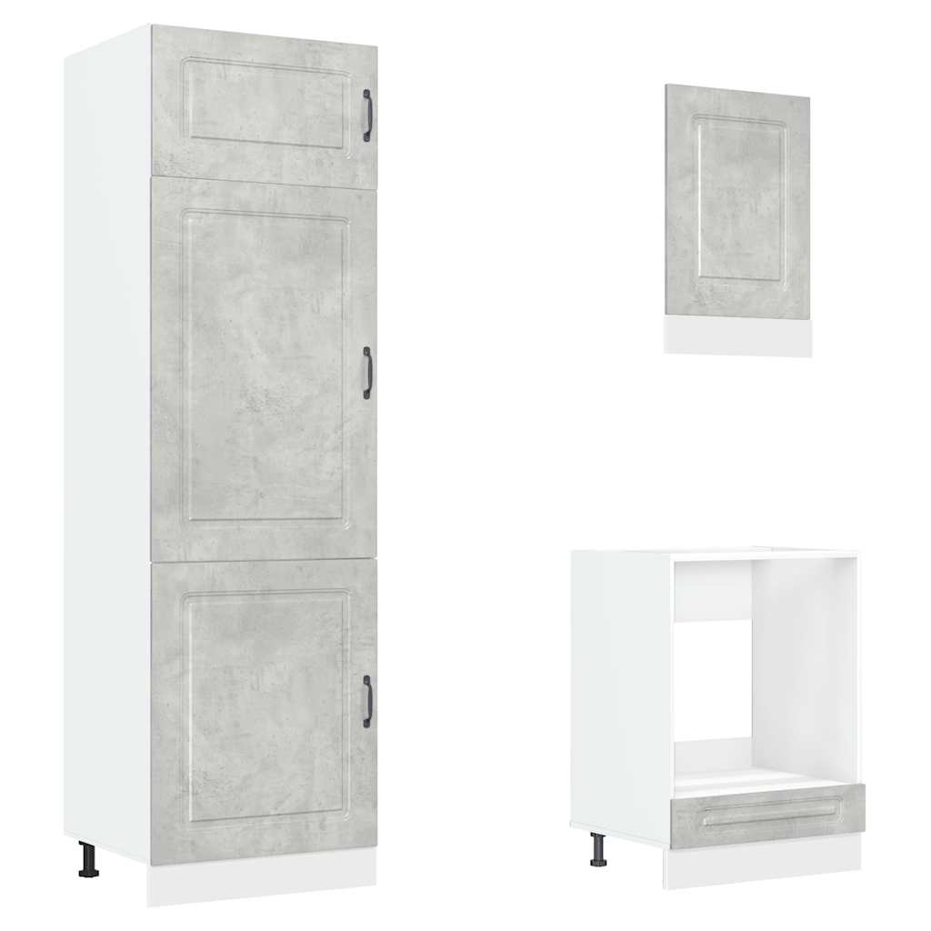 Set Mobili da Cucina 7 pz Kalmar Grigio Cemento in Truciolato - homemem39