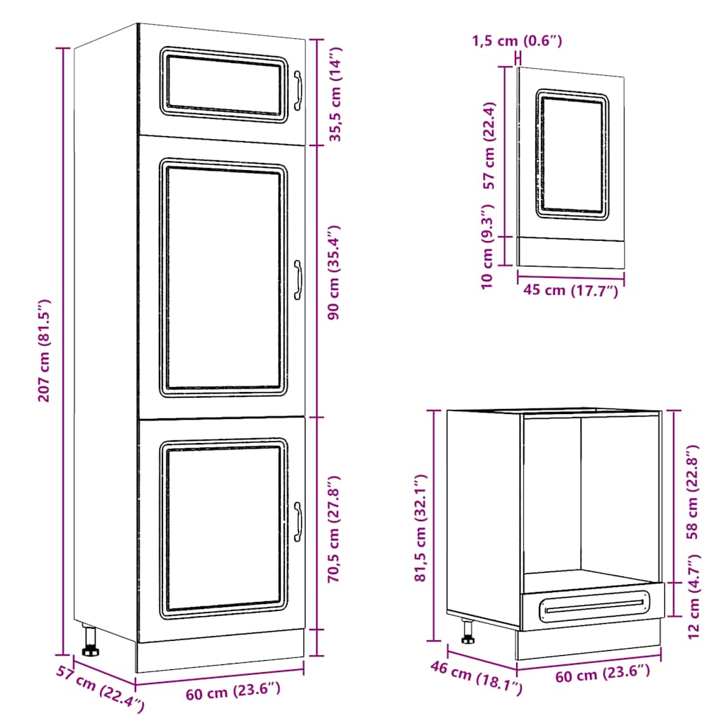 Set Mobili da Cucina 7 pz Kalmar Grigio Cemento in Truciolato | homemem39