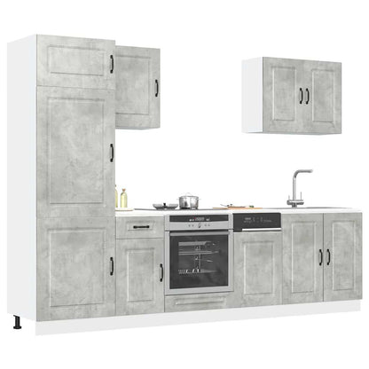 Set Mobili da Cucina 7 pz Kalmar Grigio Cemento in Truciolato - homemem39