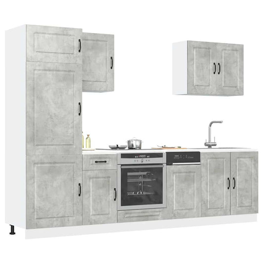 Set Mobili da Cucina 7 pz Kalmar Grigio Cemento in Truciolato - homemem39